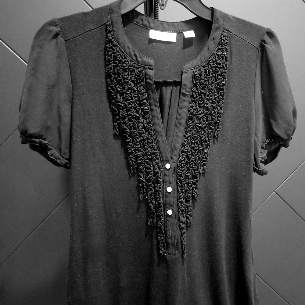 Chic Black Women's Blouse with Ruffle Detail
